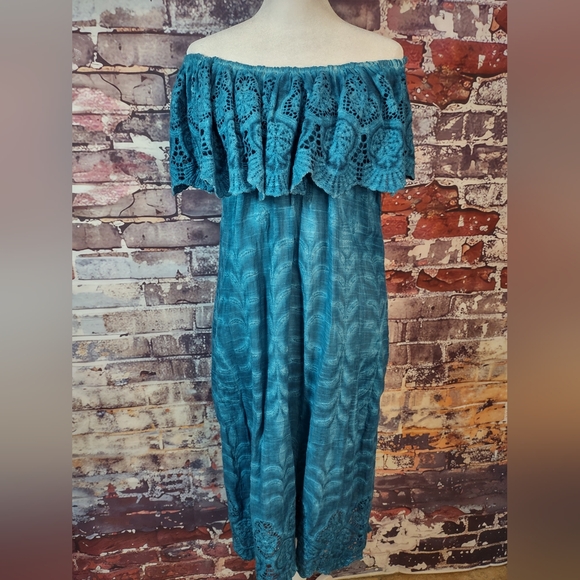 Soft Surroundings Senorita Eyelet Off The Shoulder Dress - Picture 5 of 11